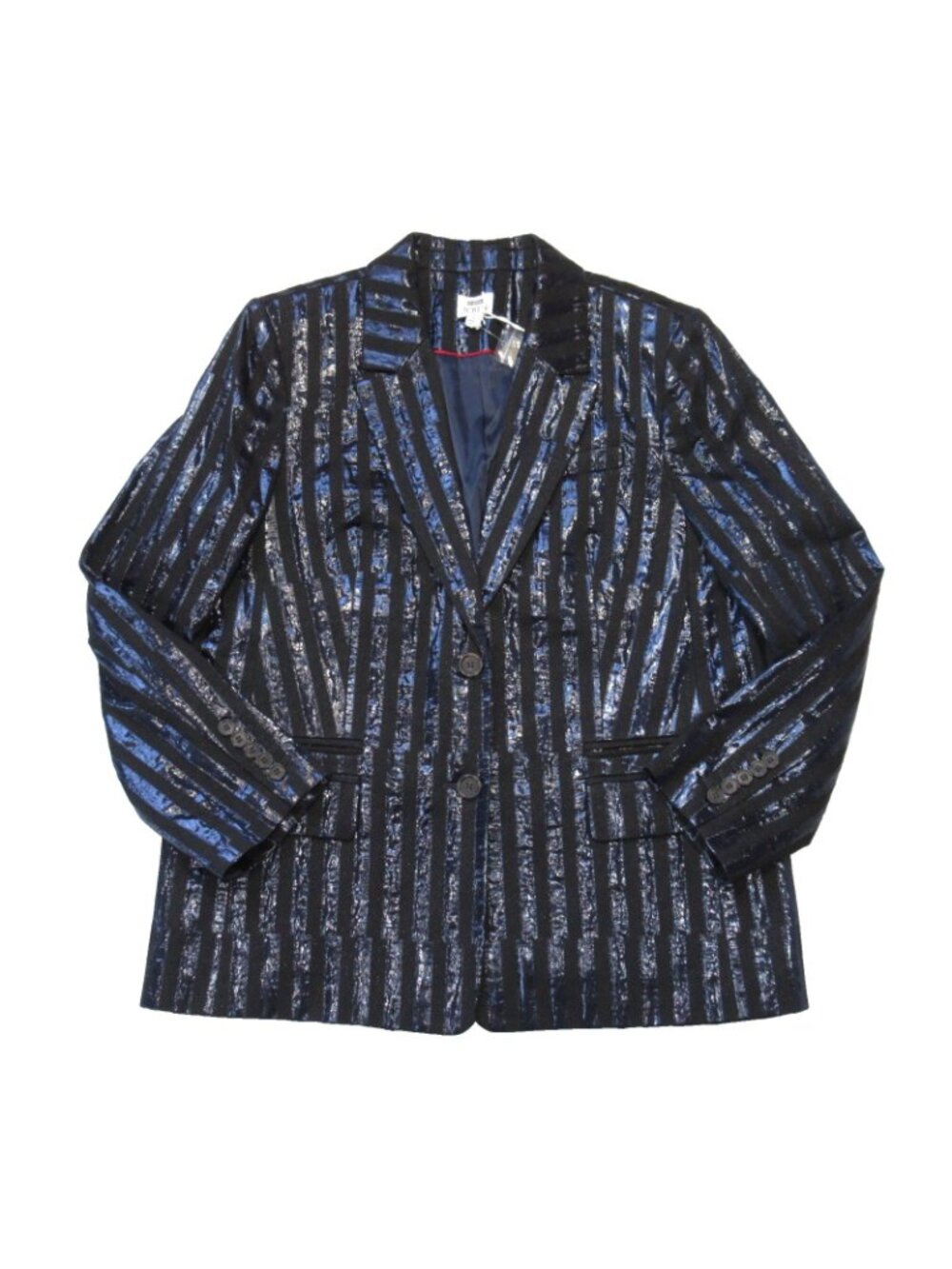 NWT Christopher John Rogers X J.Crew Relaxed Blazer in Metallic Stripe Jacket 10 - Picture 8 of 11